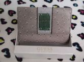 carteira guess avestruz bege